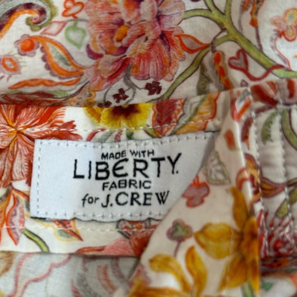 J. Crew Classic Fit Organic Cotton Popover Shirt Liberty Garden of Life Size 4 - Picture 6 of 8